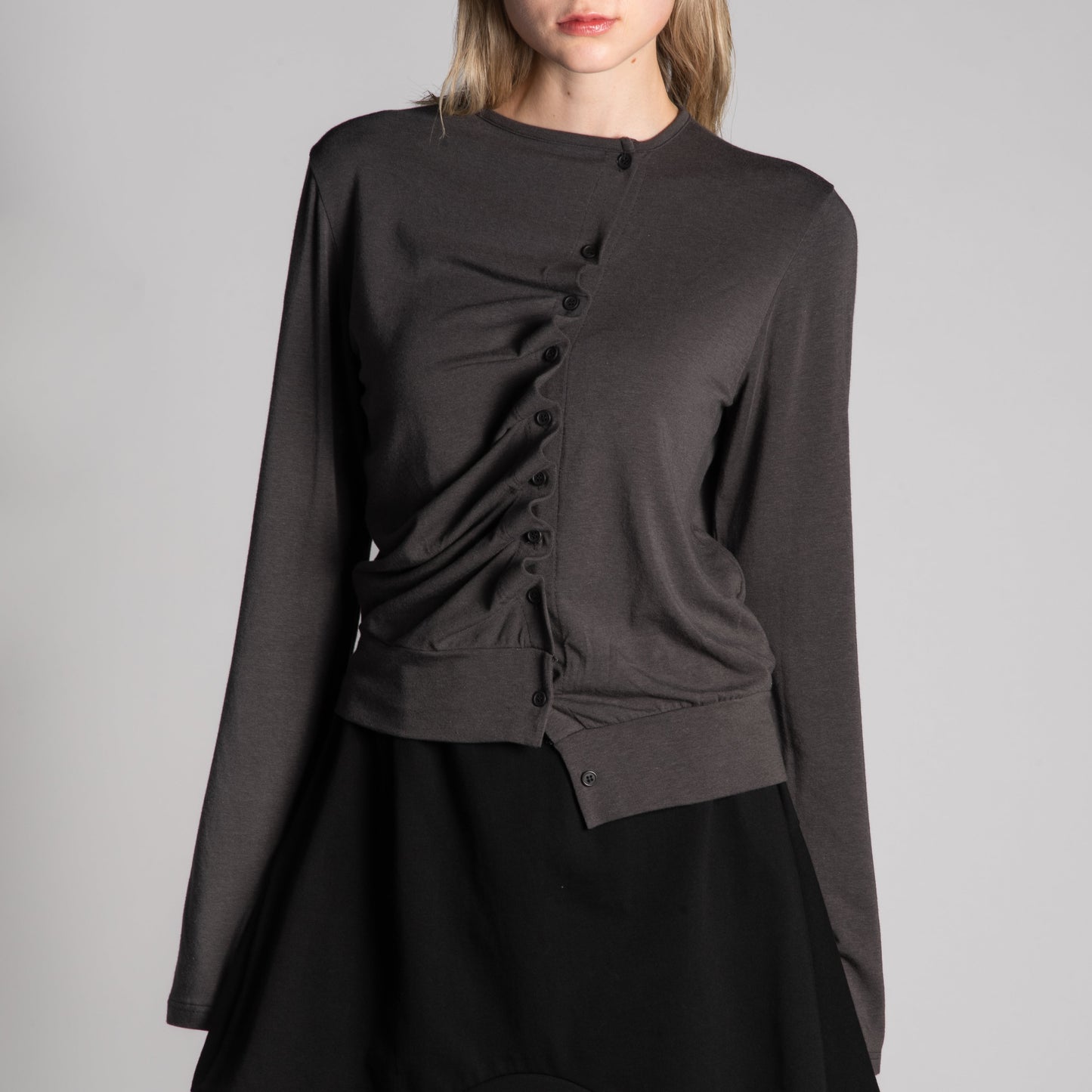 Grey asymmetrical cardigan