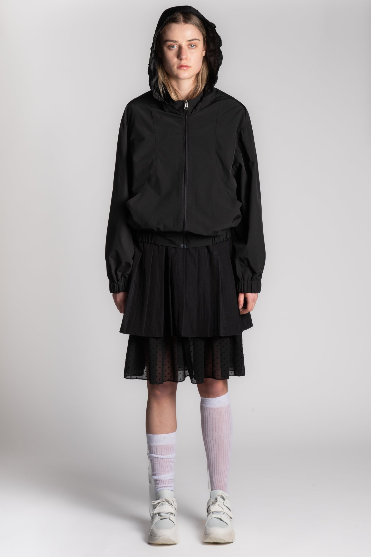 Black hooded jacket