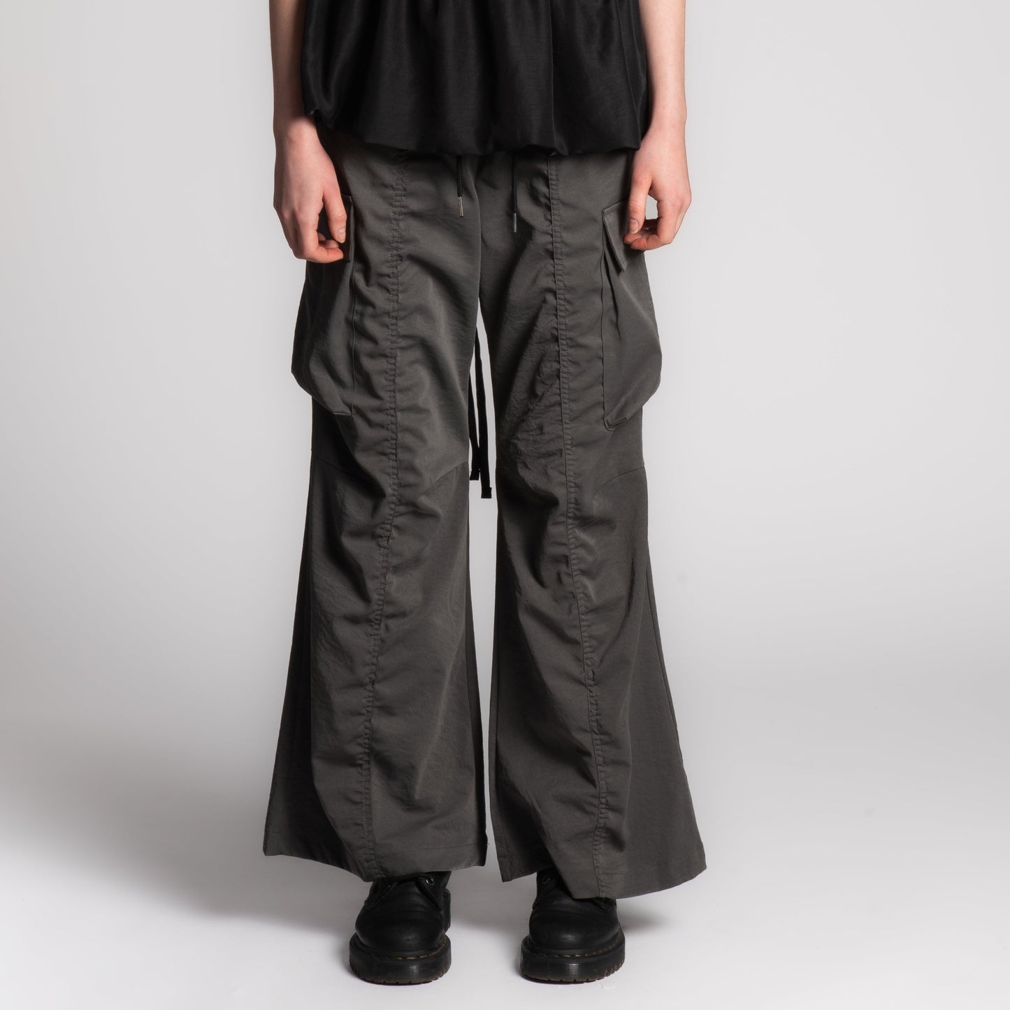 Dark grey cargo drawstring pants