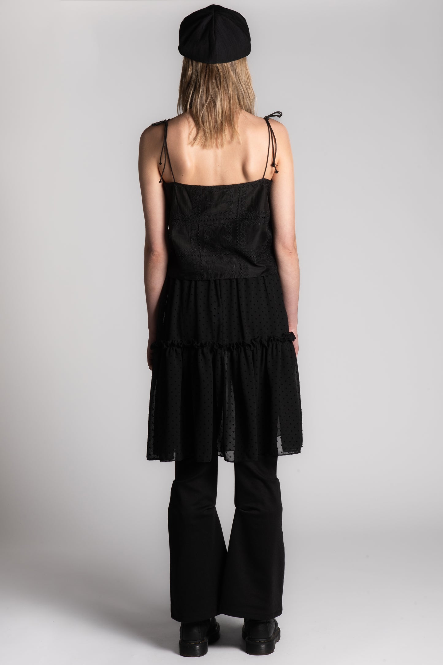 Black embroidery cami
