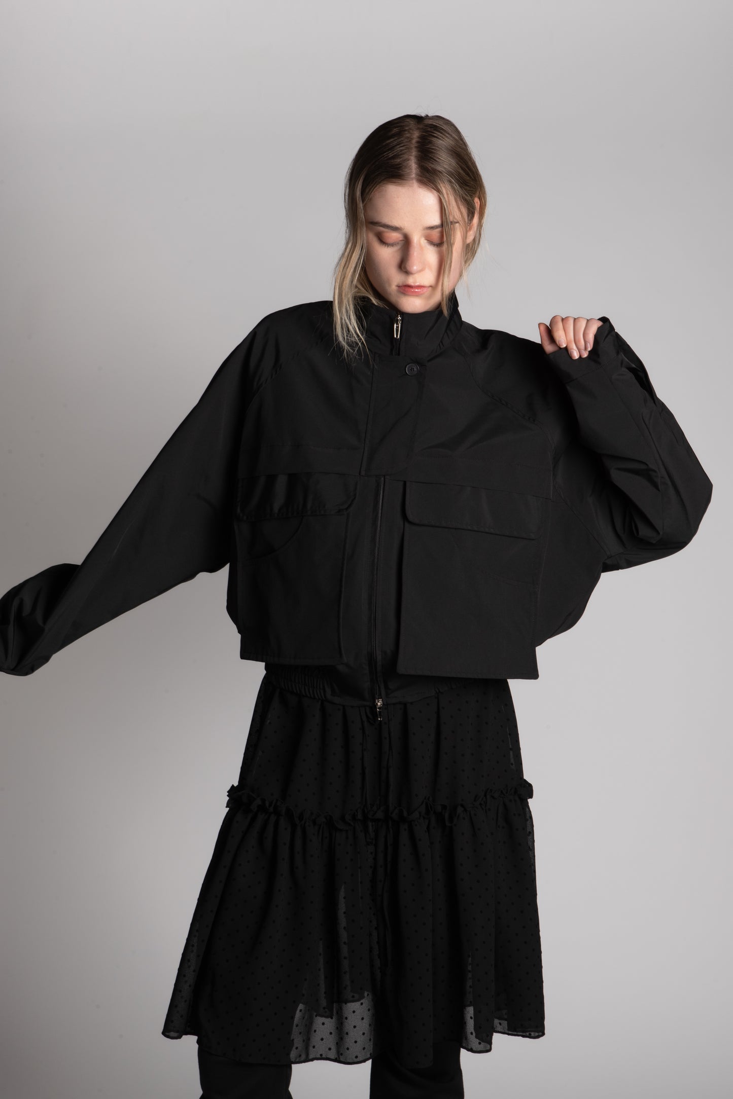 Black big pockets jacket