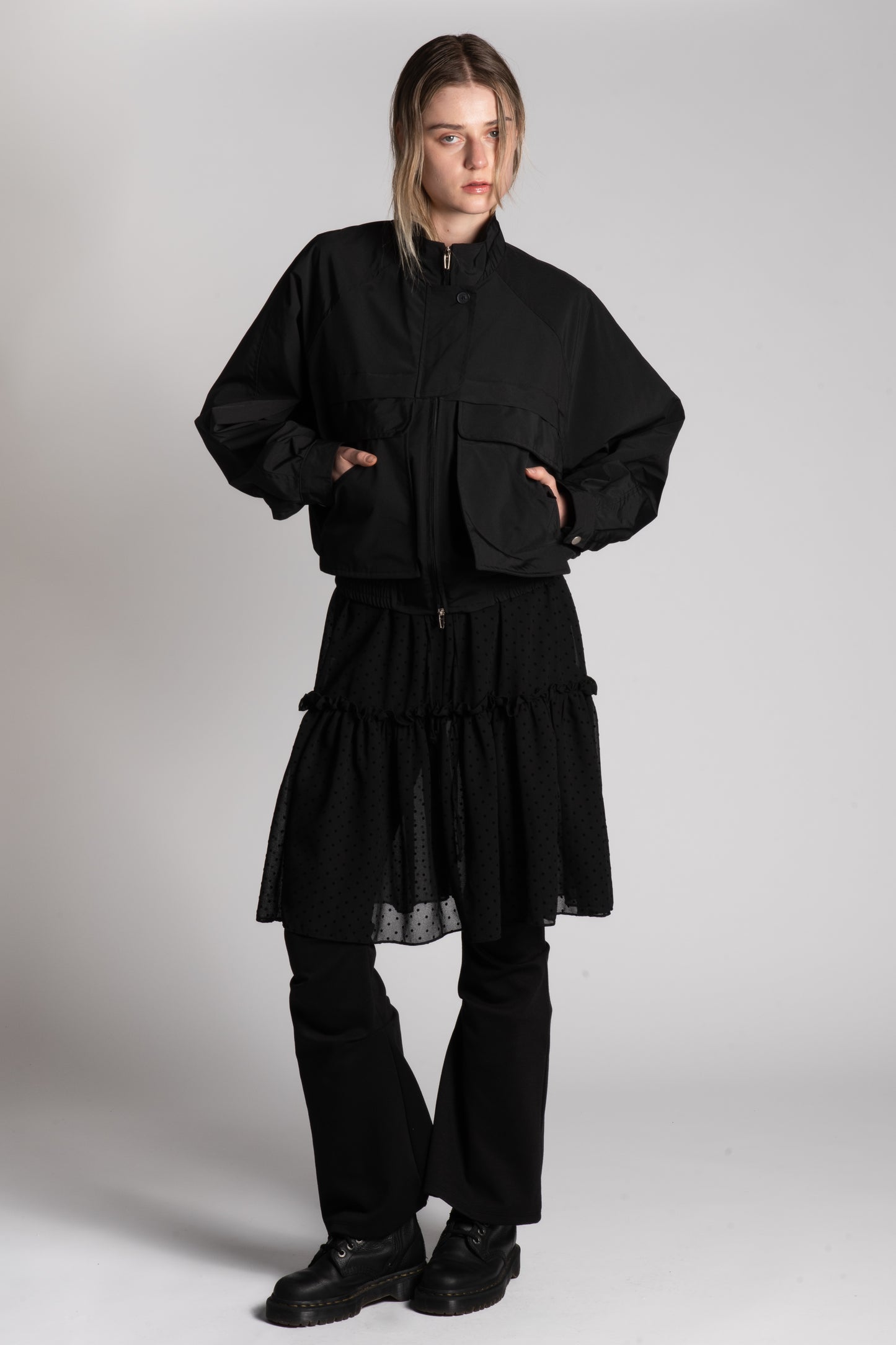 Black big pockets jacket