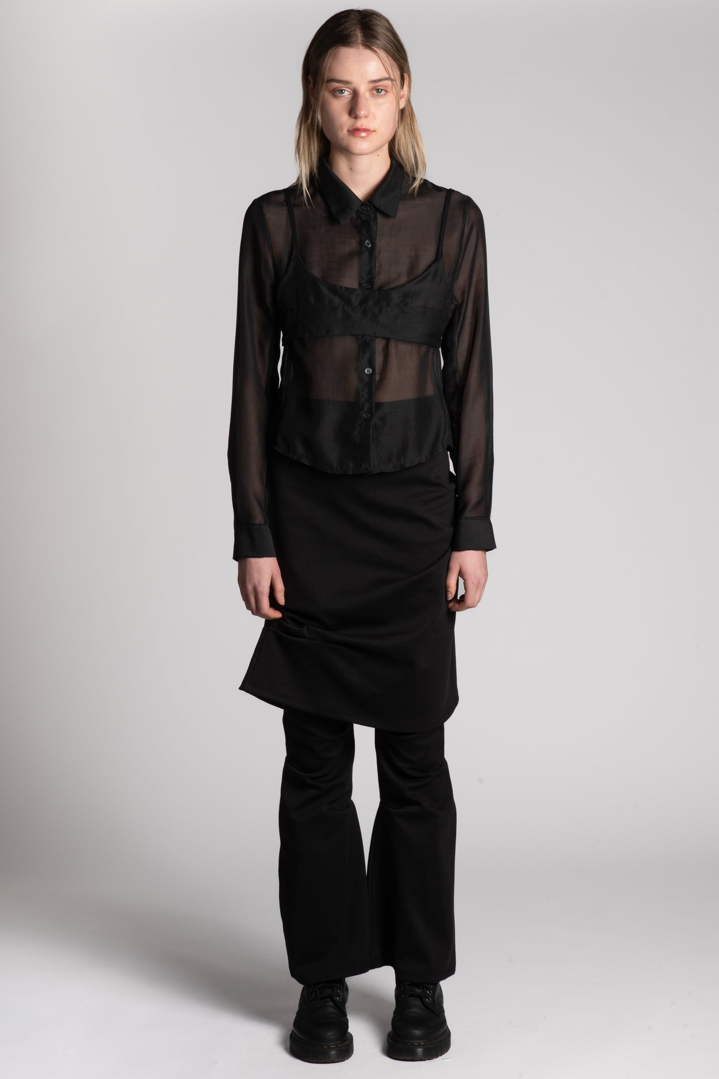 Black skirt layerd pants