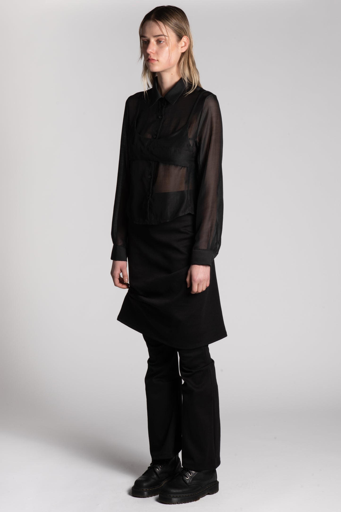 Black skirt layerd pants