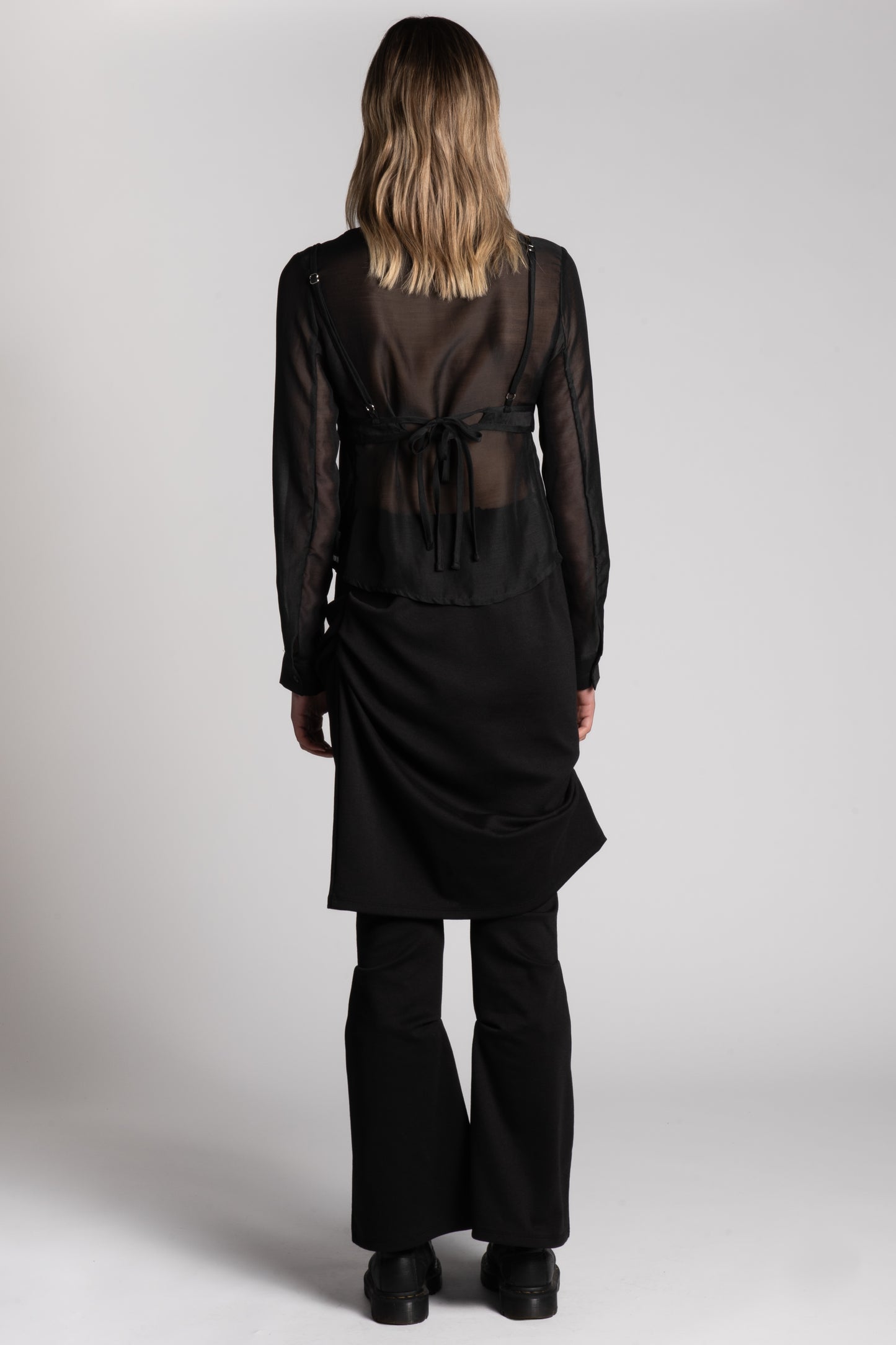 Black skirt layerd pants