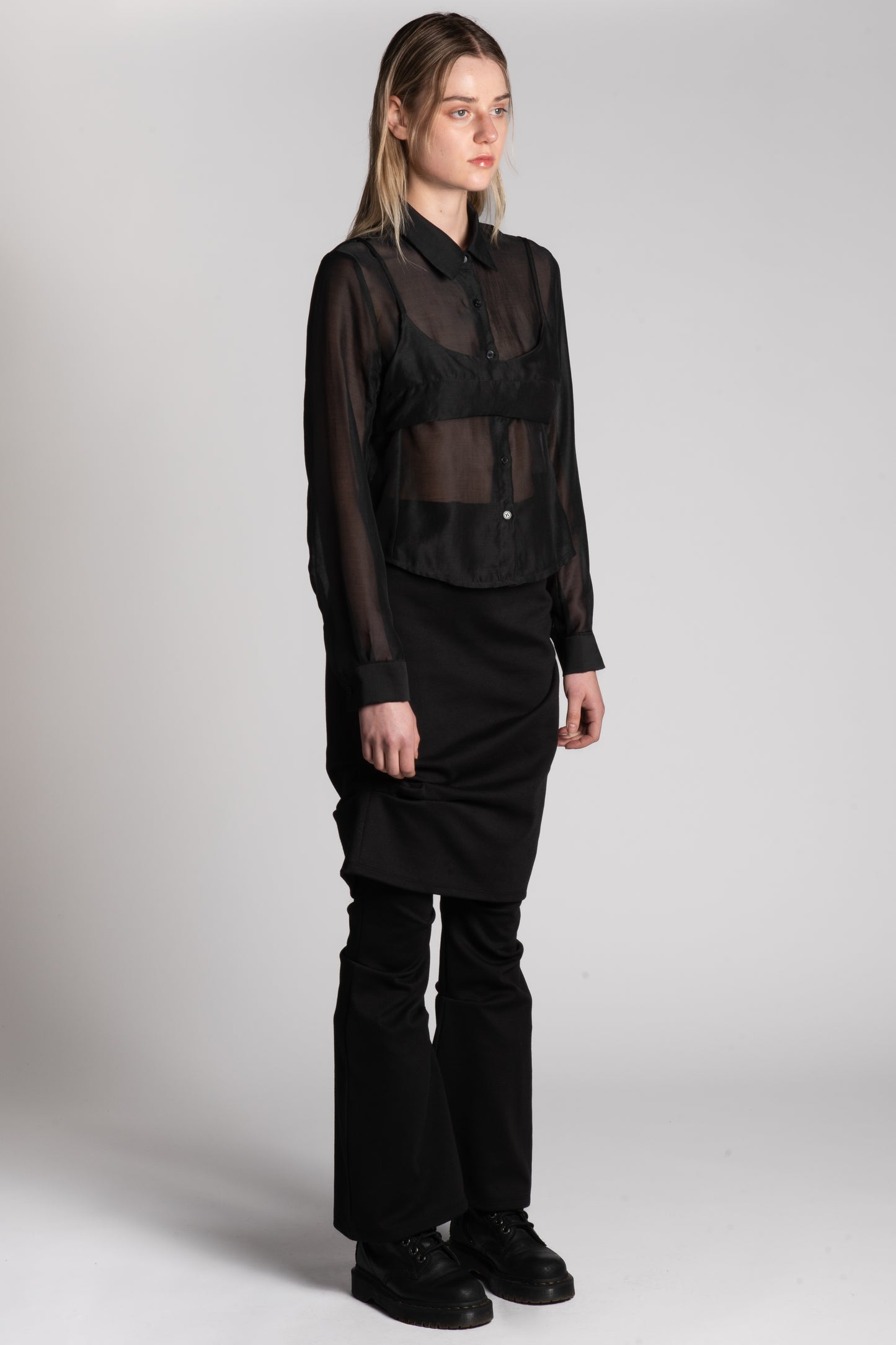 Black skirt layerd pants