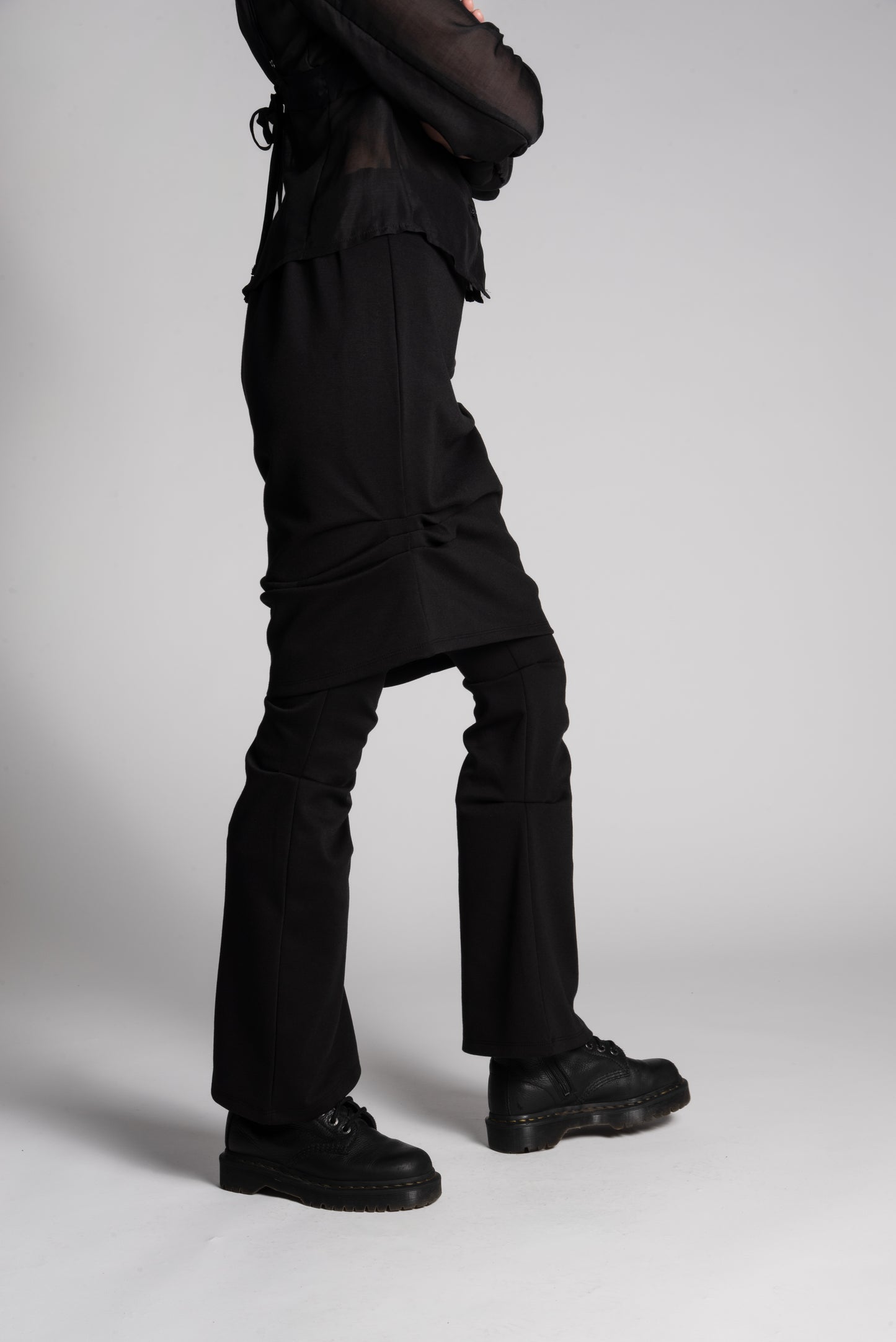 Black skirt layerd pants
