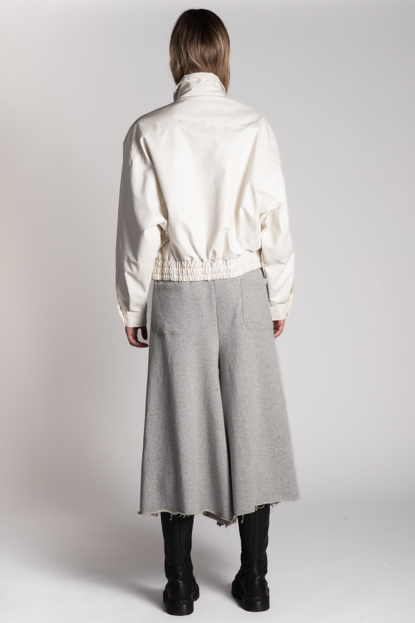 White PU bomber jacket