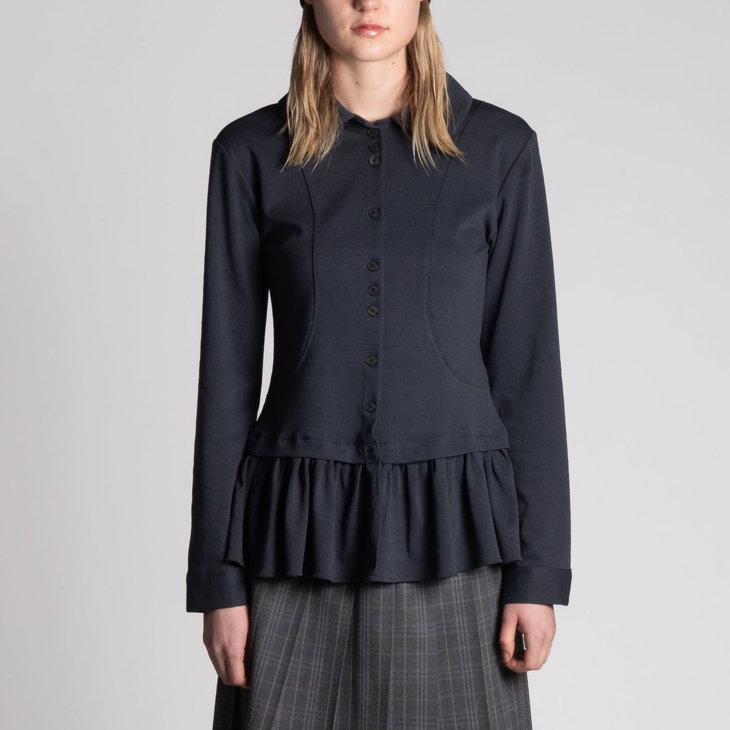 Grey peplum blouse