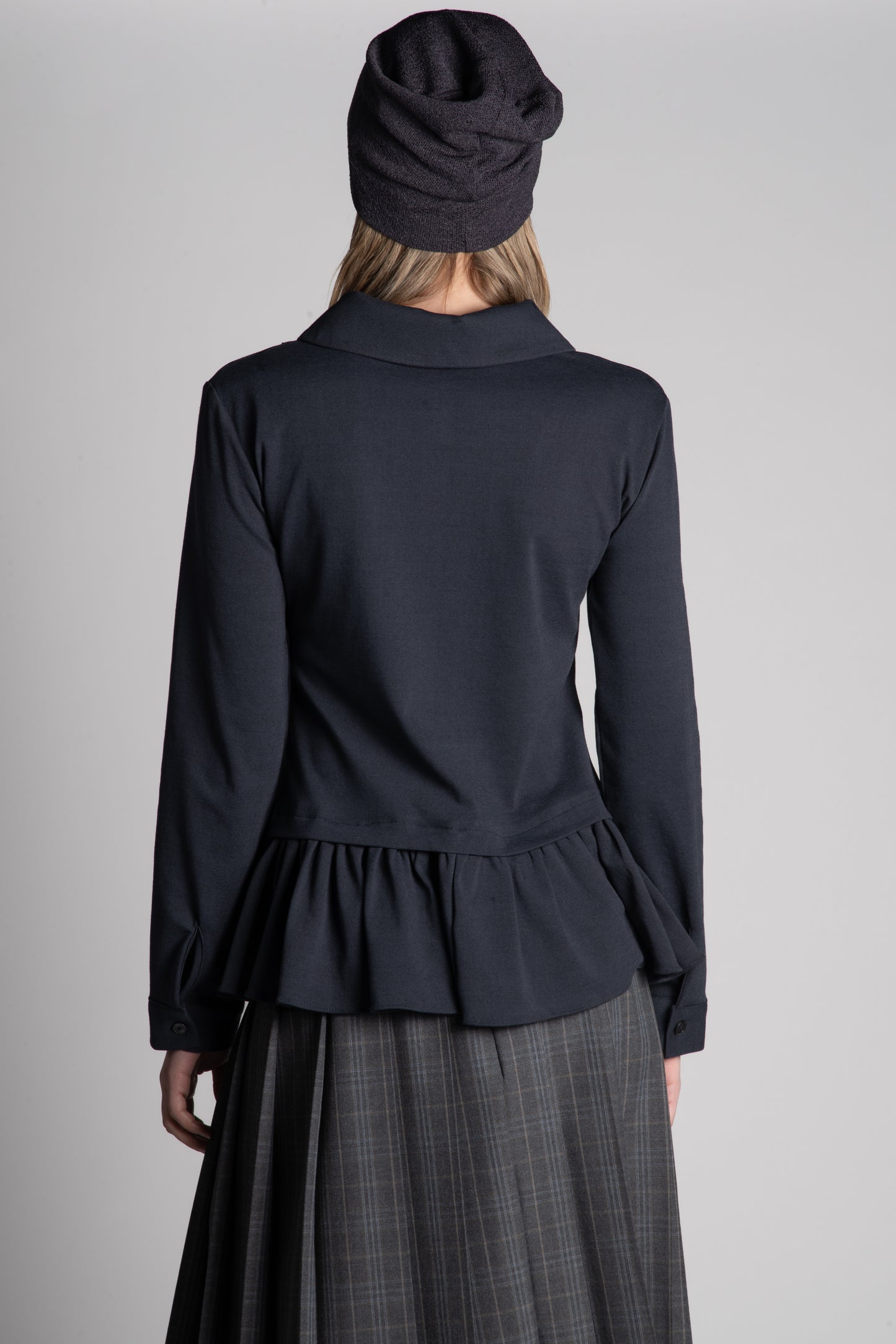 Grey peplum blouse
