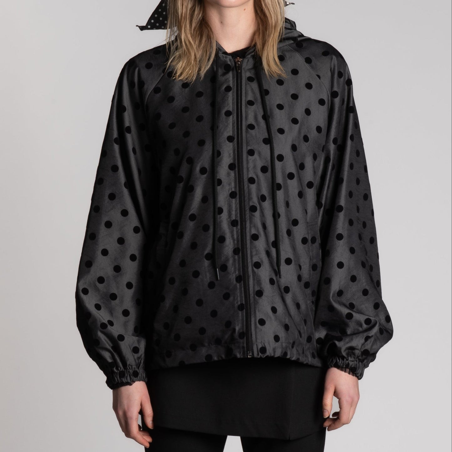 Dot hooded jacket