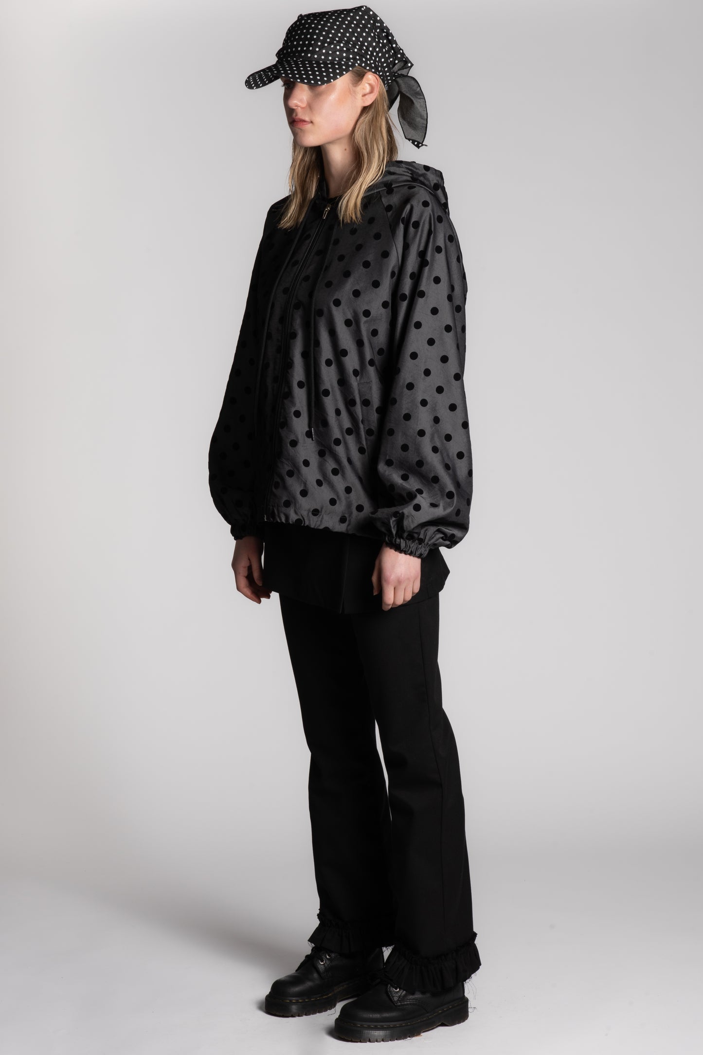 Dot hooded jacket