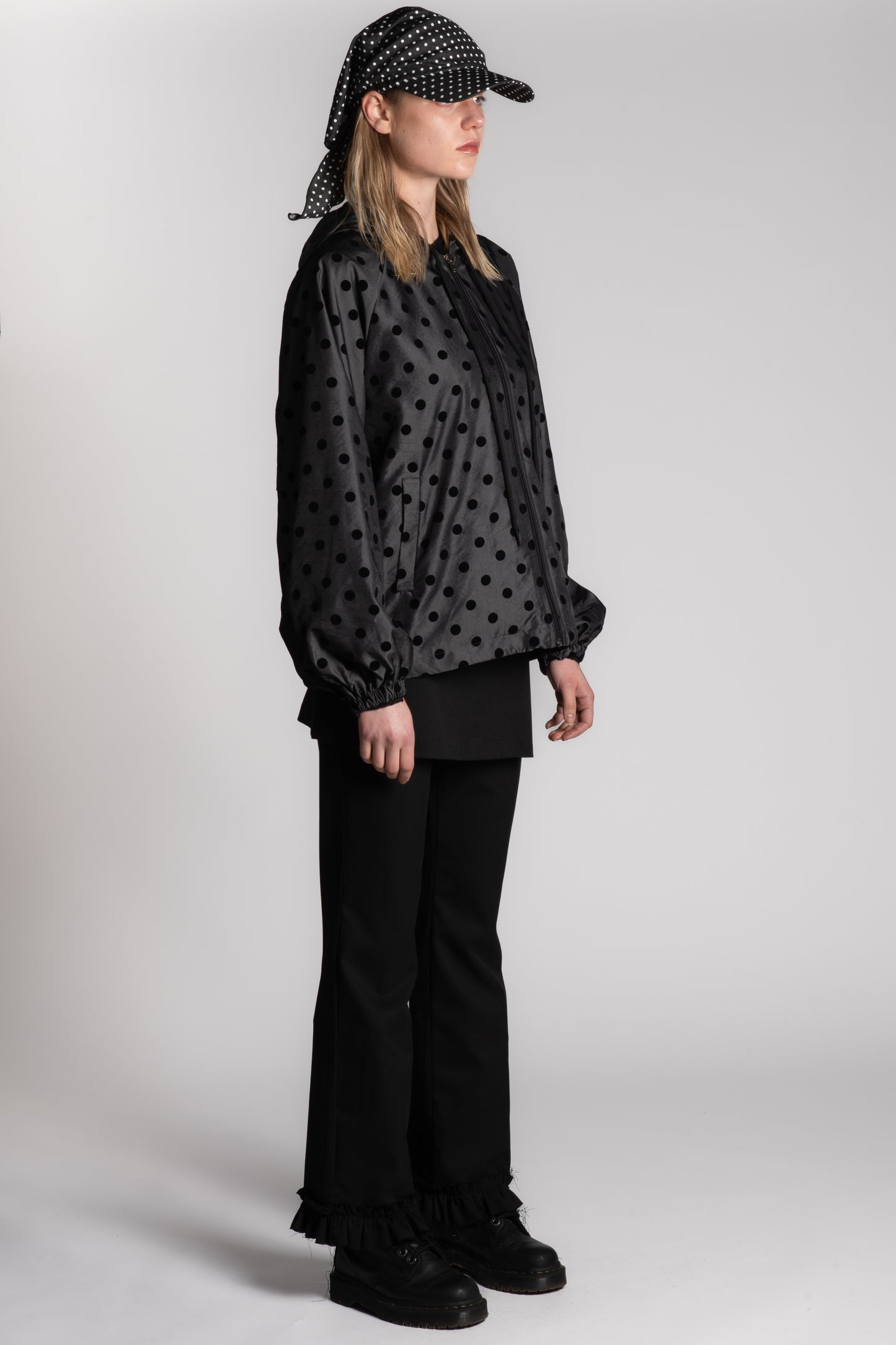 Dot hooded jacket