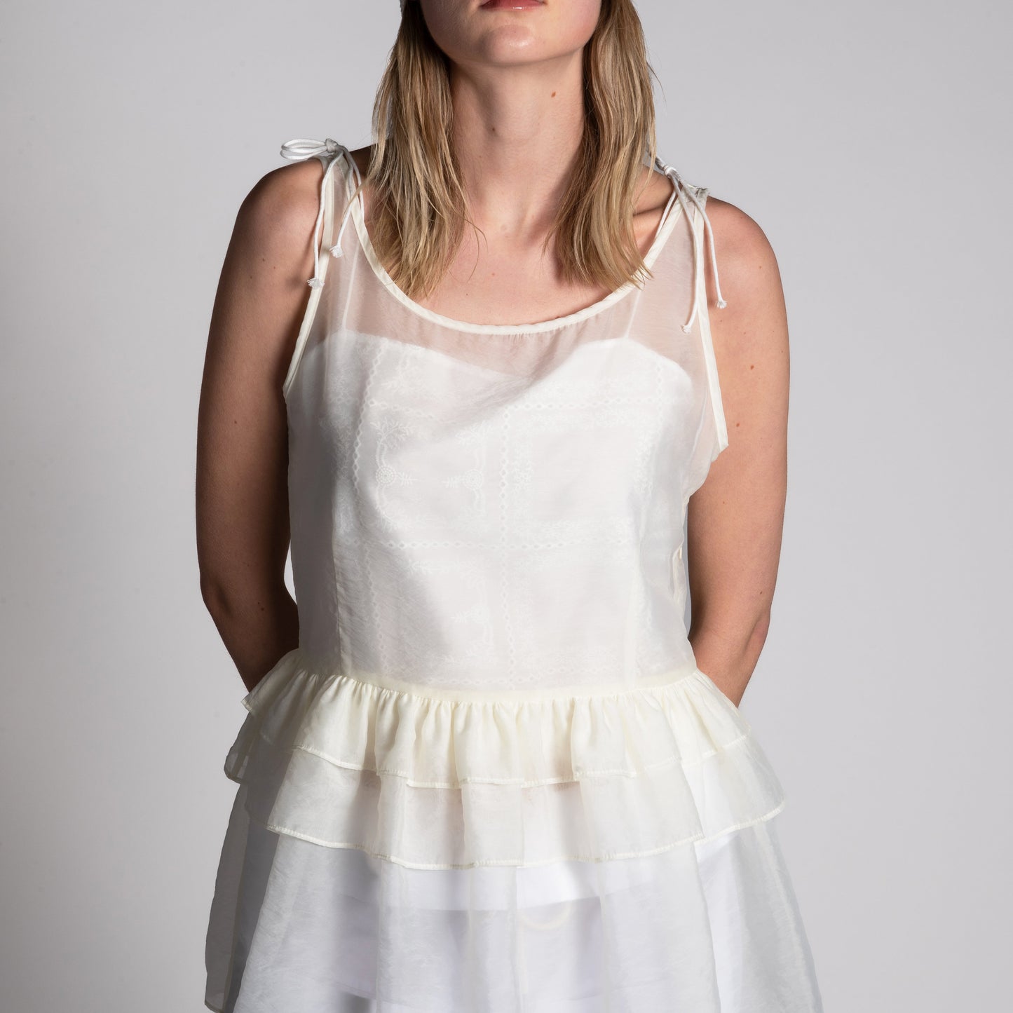 White embroidery cami top