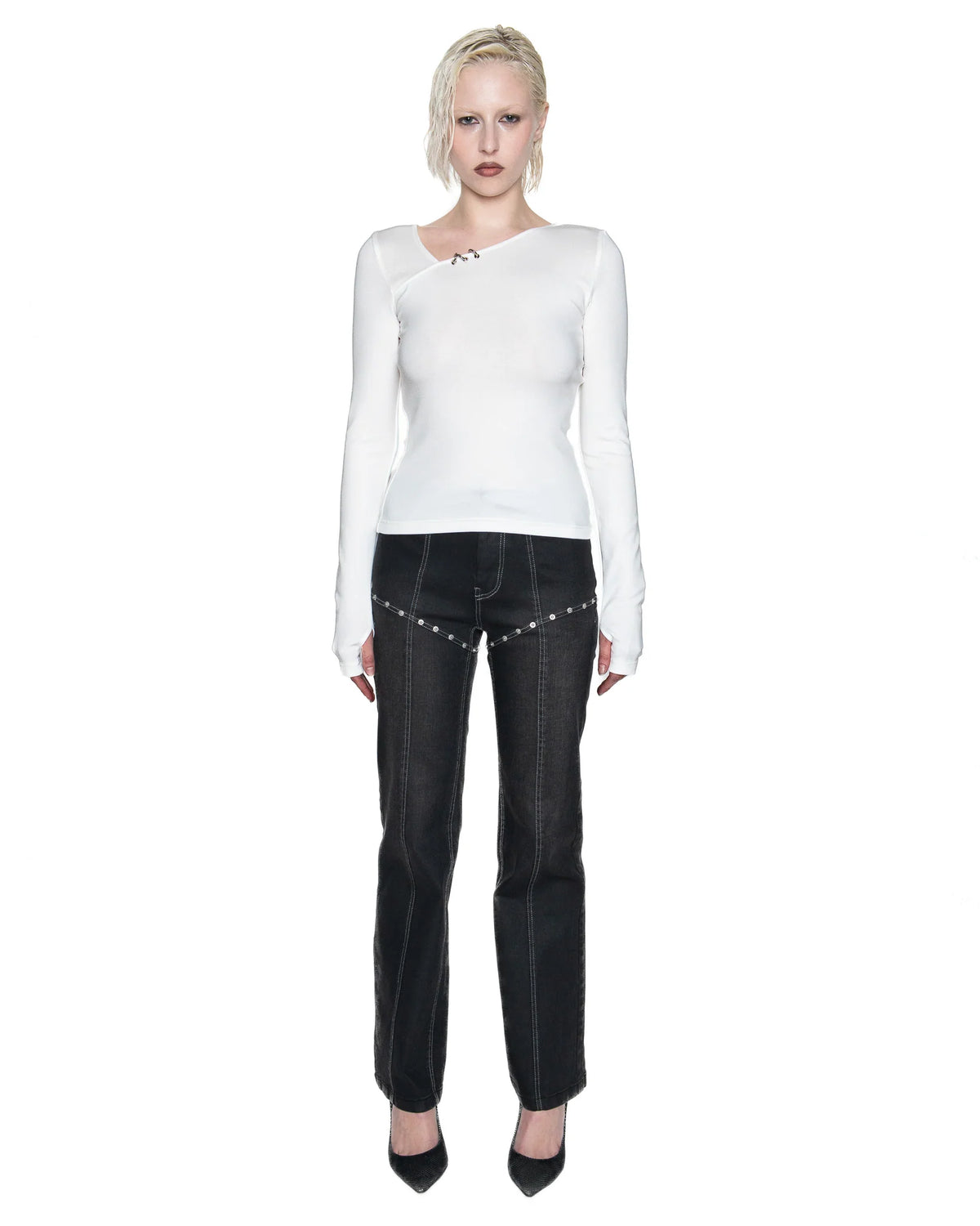 Contour studded jeans