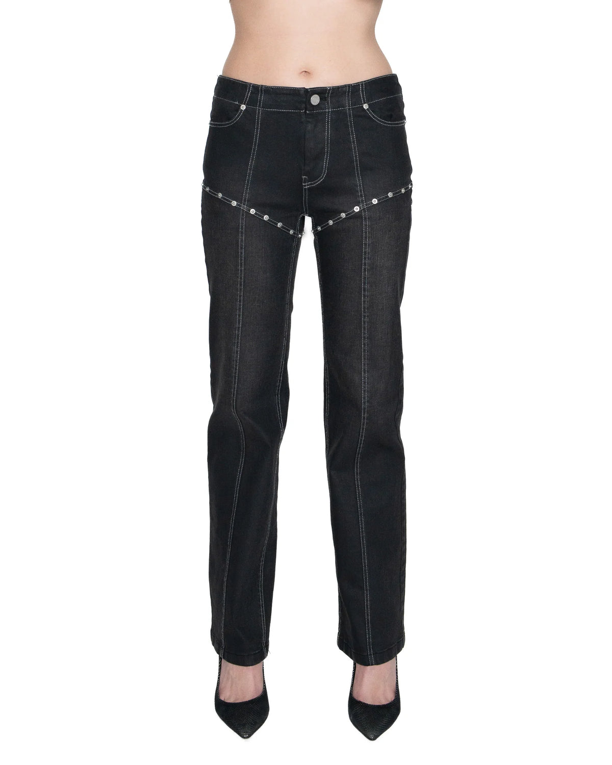 Contour studded jeans