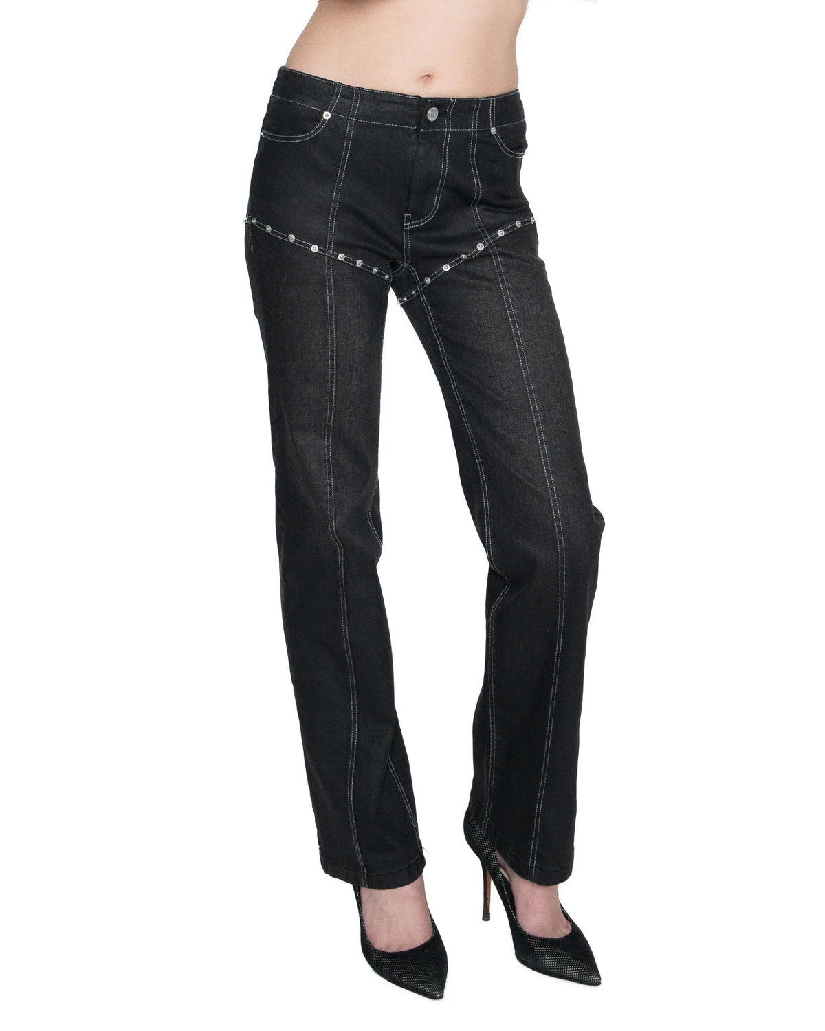 Contour studded jeans