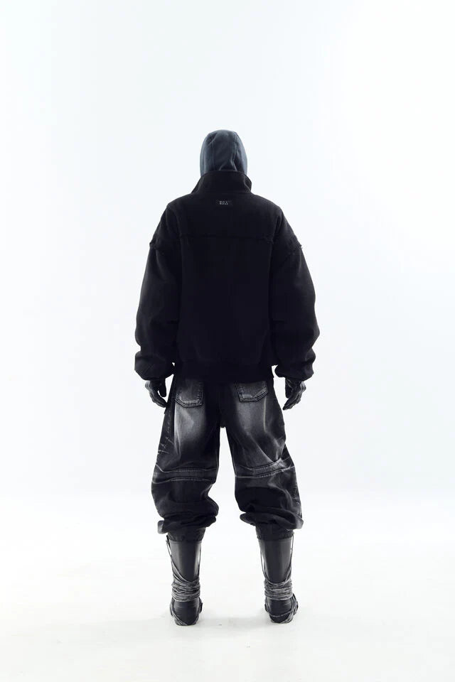 Heavy Texture Wool Linen Puffer Jacket