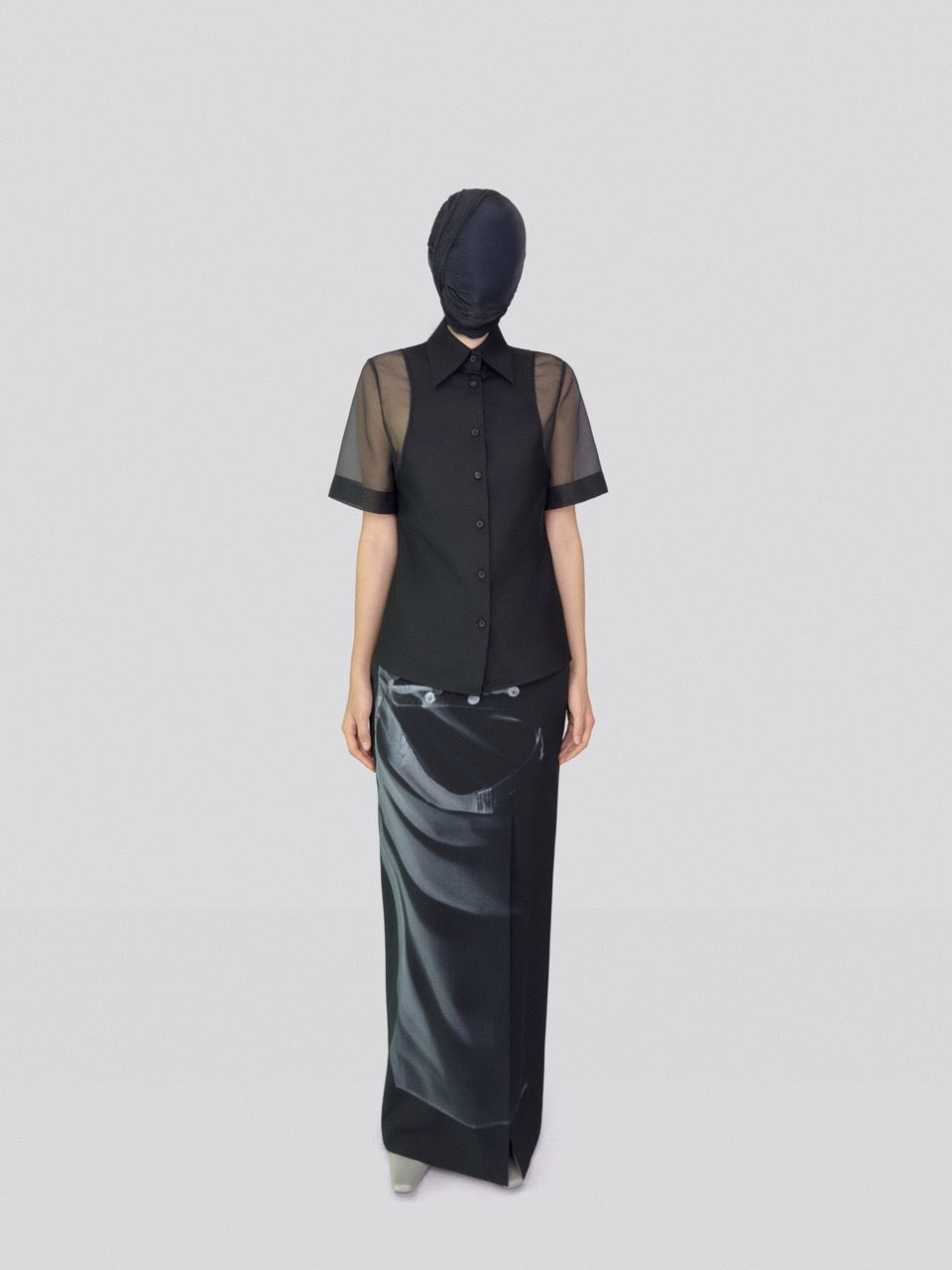 Sheer short sleeve shirt tailored slim fit