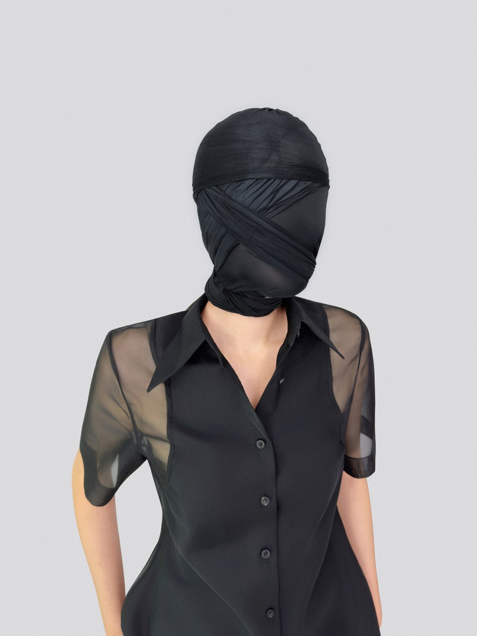 Sheer short sleeve shirt tailored slim fit