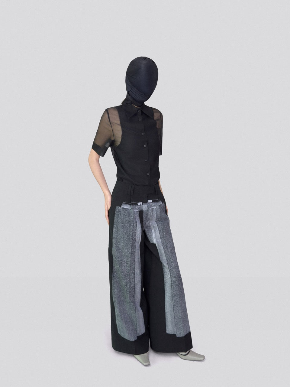 Sheer short sleeve shirt tailored slim fit
