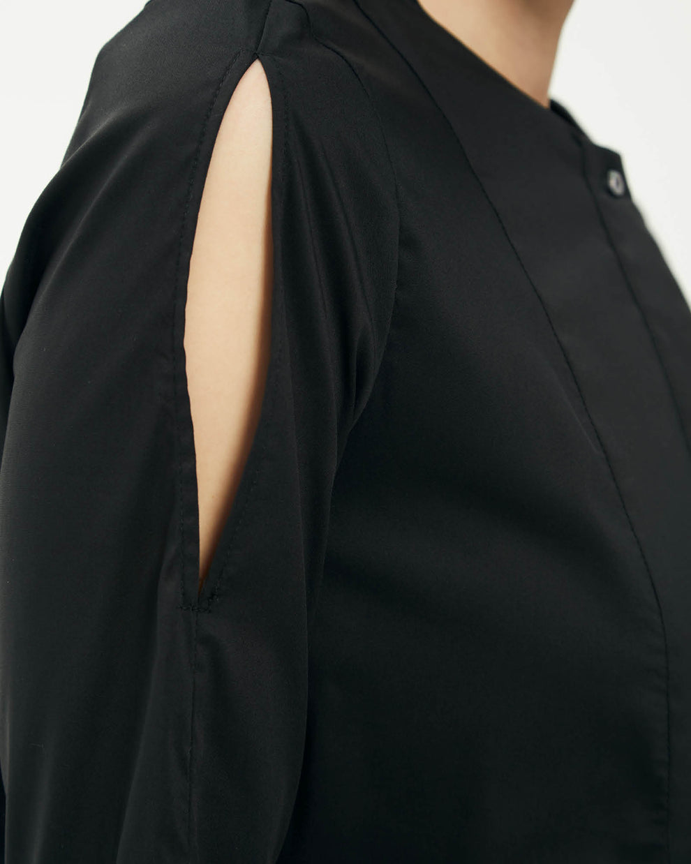Shirt dress with slits black