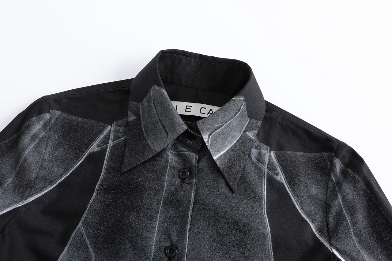 Printed long sleeve shirt slim fit