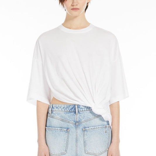 Oversized draped t-shirt white