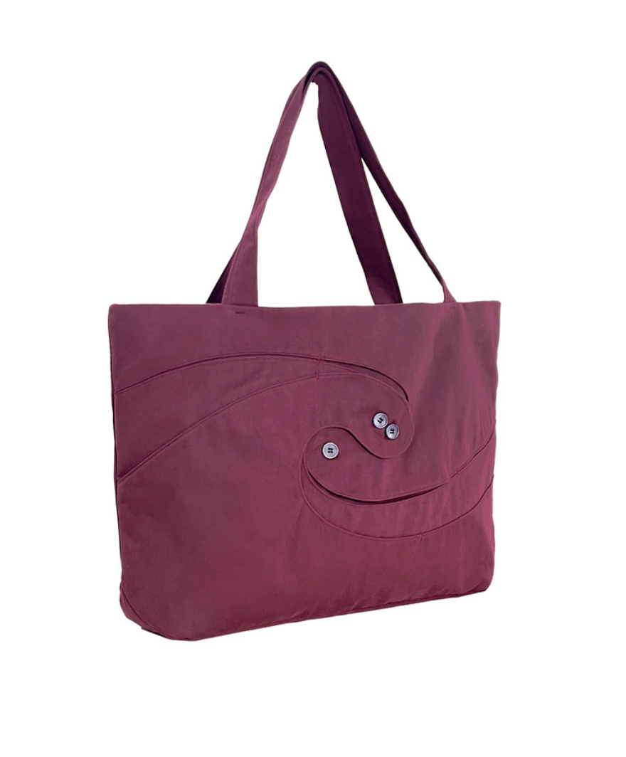 Spiral tote bag cordovan red