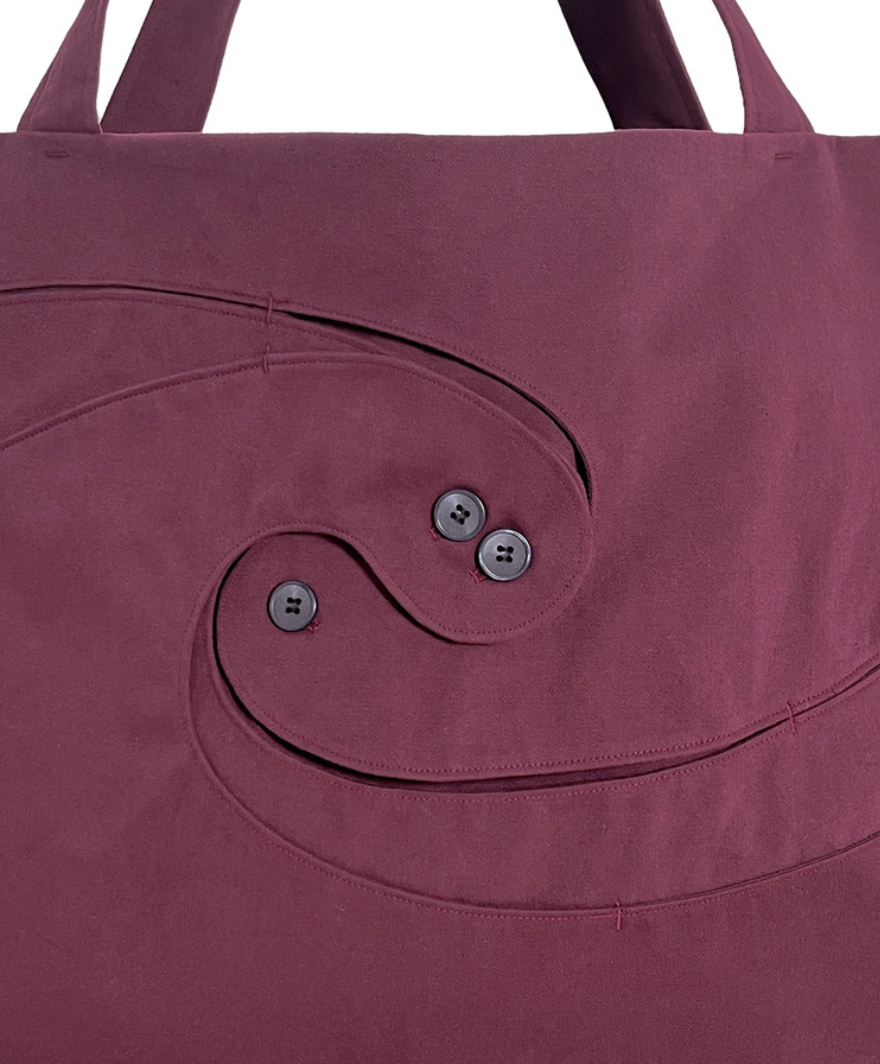 Spiral tote bag cordovan red