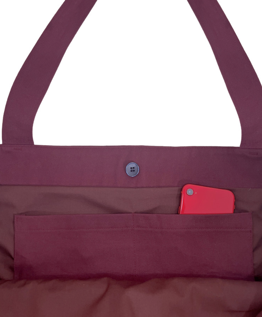 Spiral tote bag cordovan red
