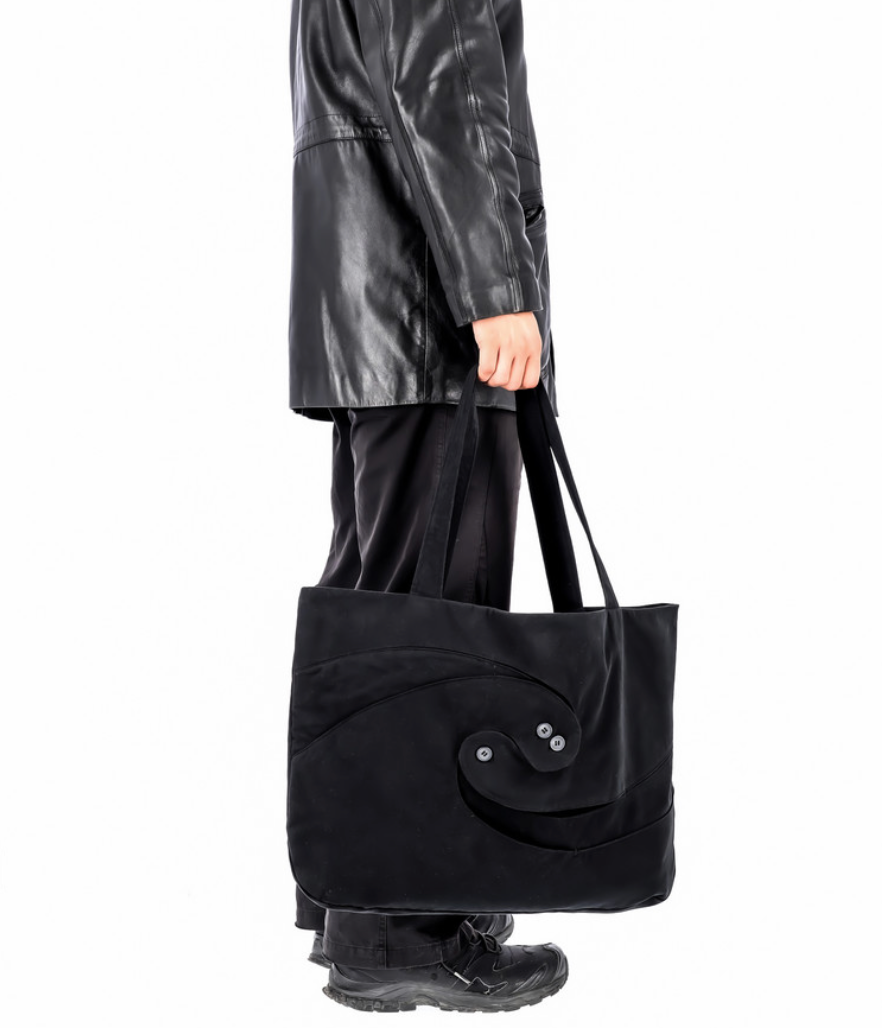 Spiral tote bag black
