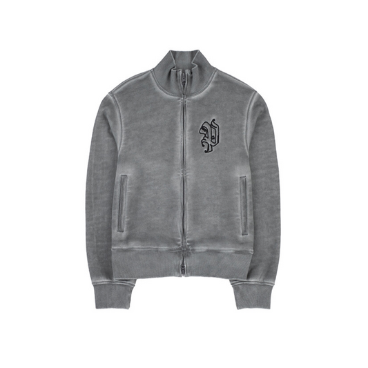 Signature luna garment washing zip-up charcoal