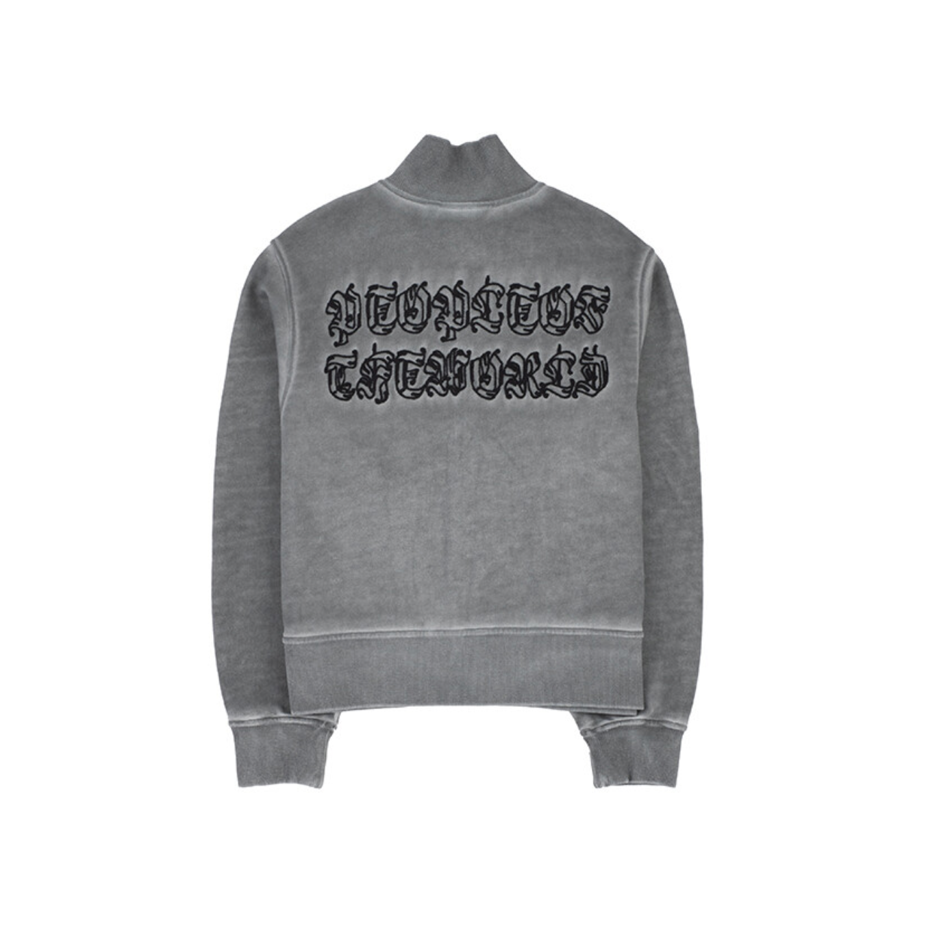 Signature luna garment washing zip-up charcoal