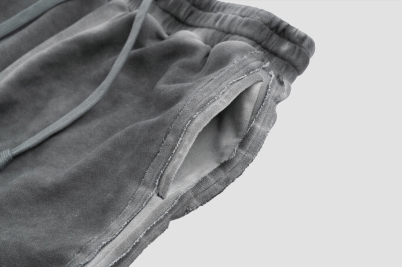 Signature lunar garment washing pants charcoal