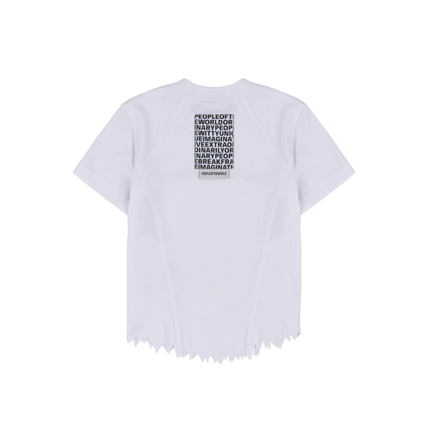 Round damage crop t-shirt white