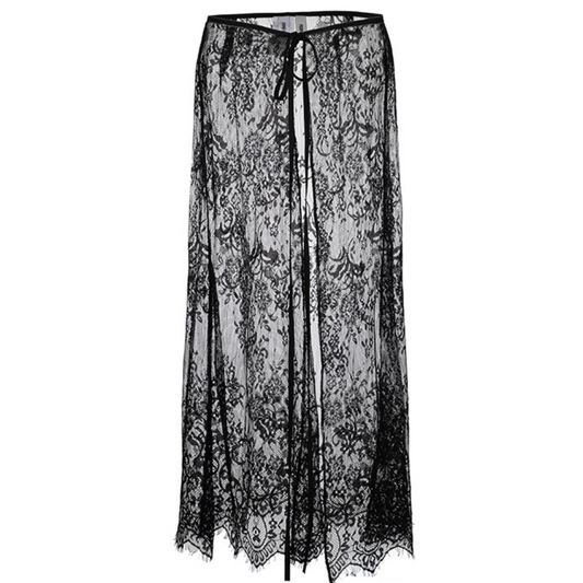 Lace wrap skirt black
