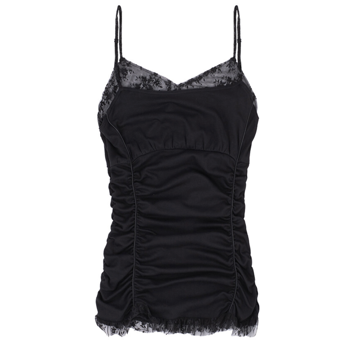 Bamboo lace sleeveless top black