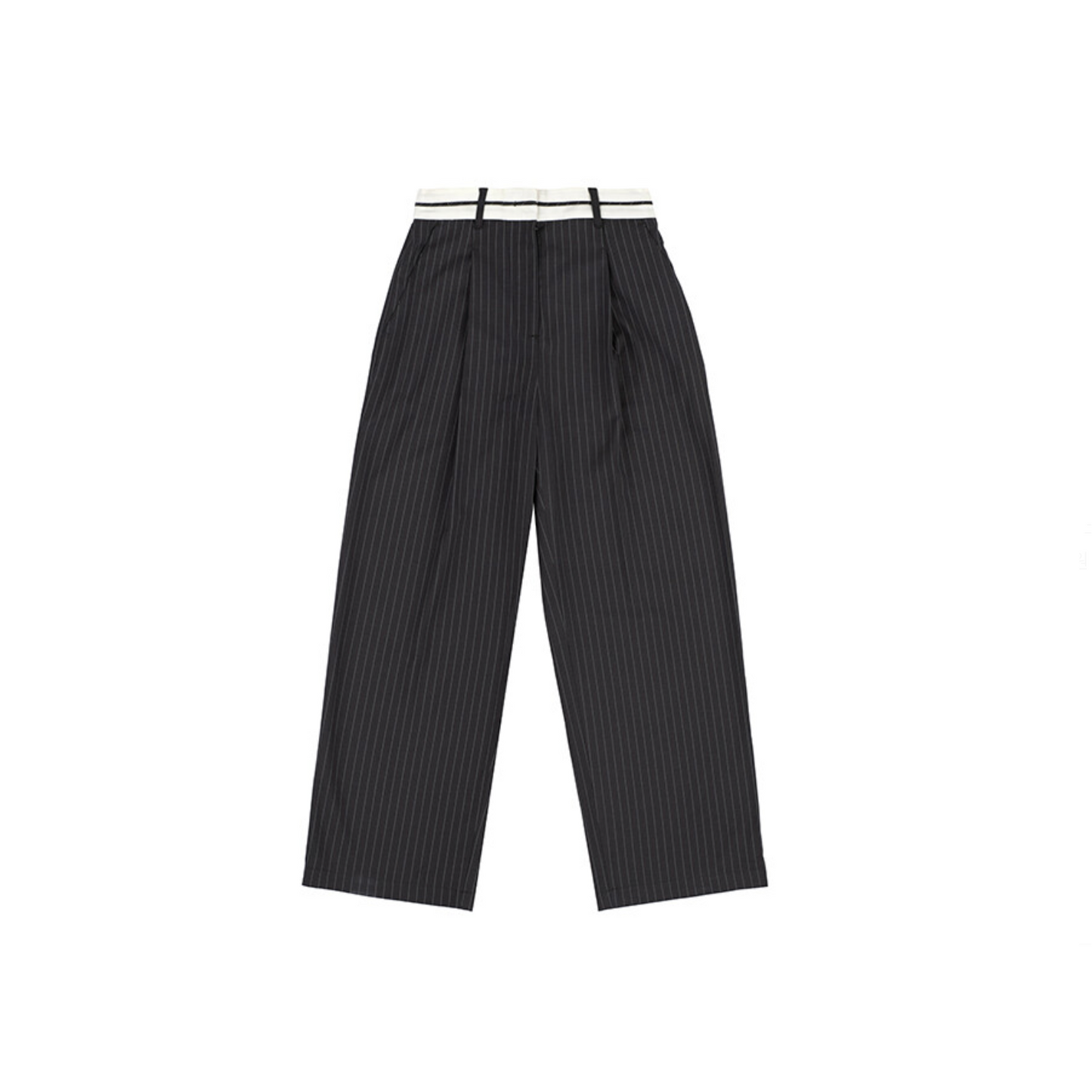 Striped wool blend pants