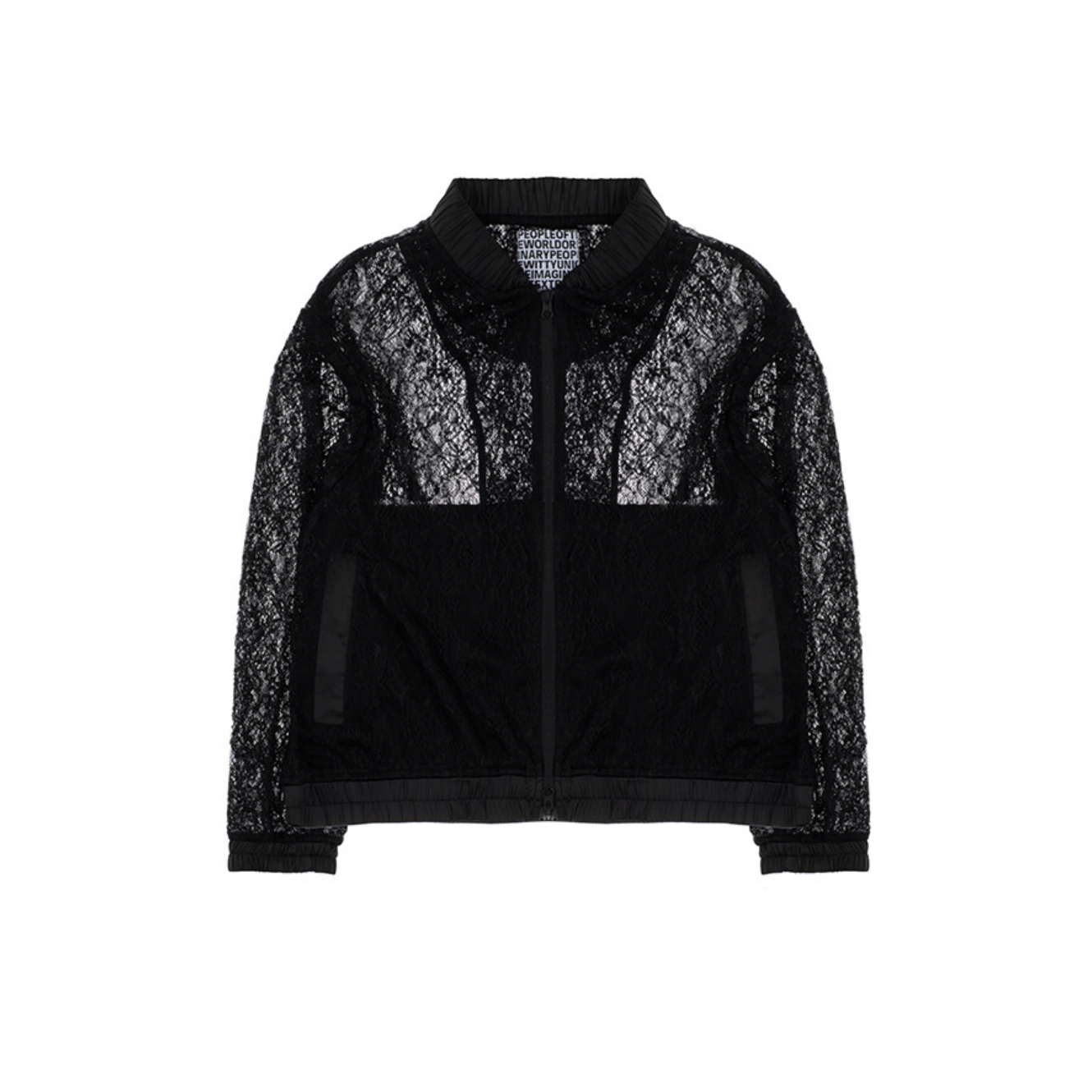 Sheer lace blouse jacket black