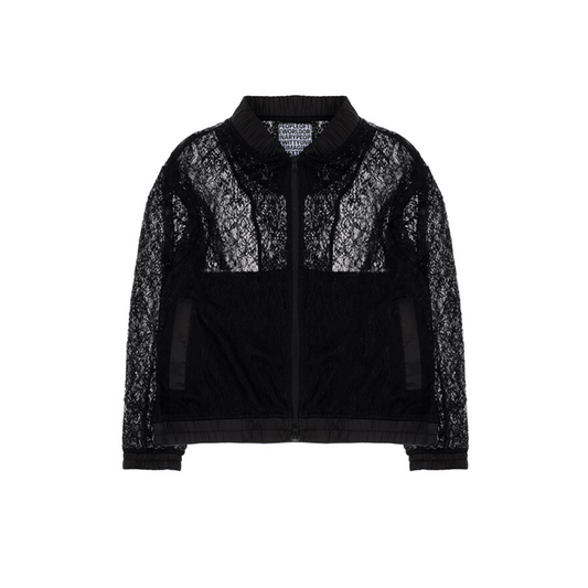 Sheer lace blouse jacket black