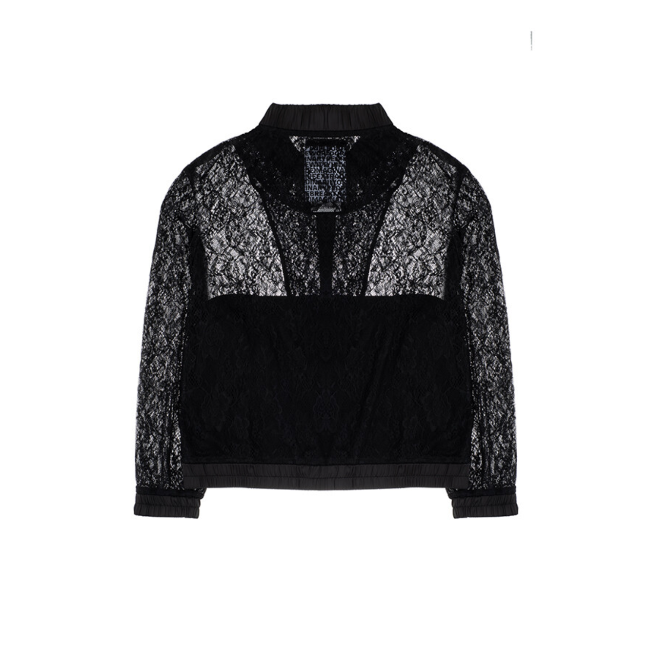 Sheer lace blouse jacket black