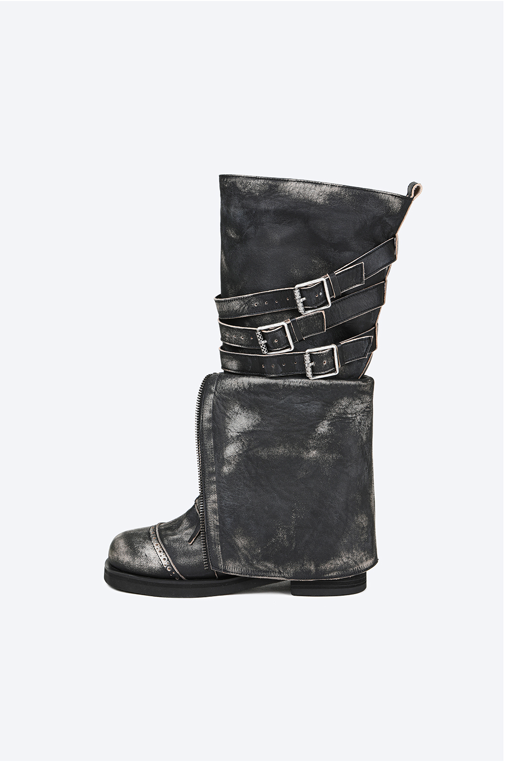 Roa Fold Boots / black beige