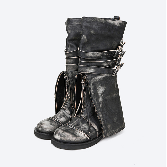 Roa Fold Boots / black beige