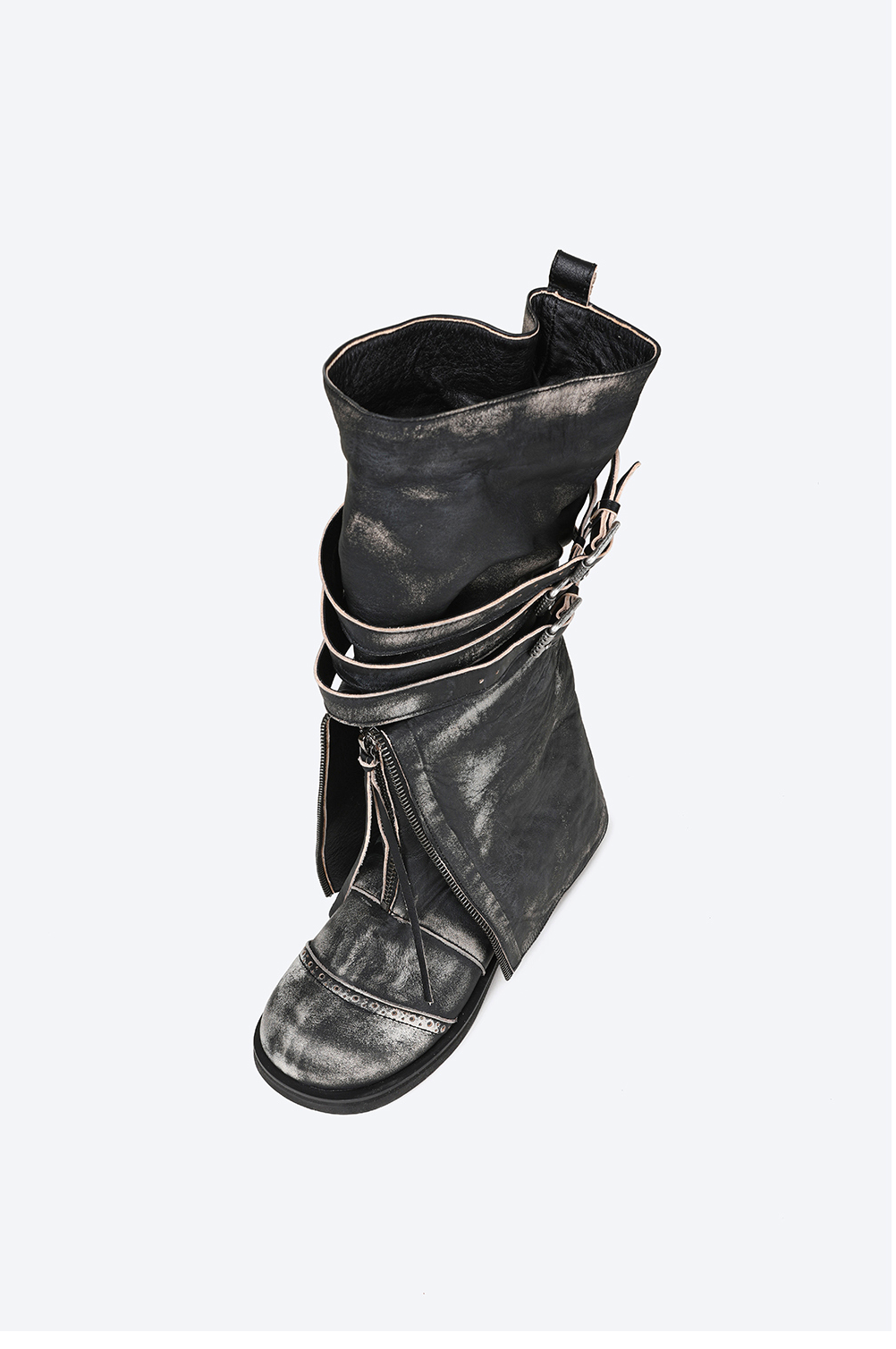 Roa Fold Boots / black beige