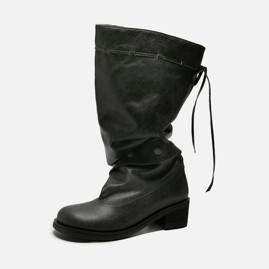 Heidi Button Boots / gray