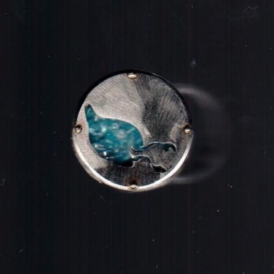 Cocoon pattern ring - aqua marine