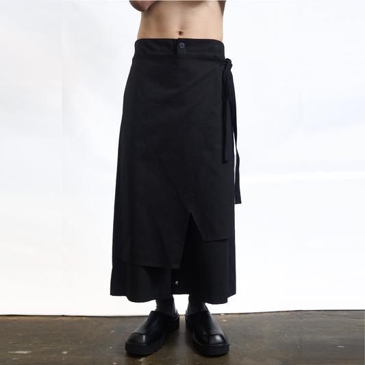 Wrap Front Wide-Leg Pants