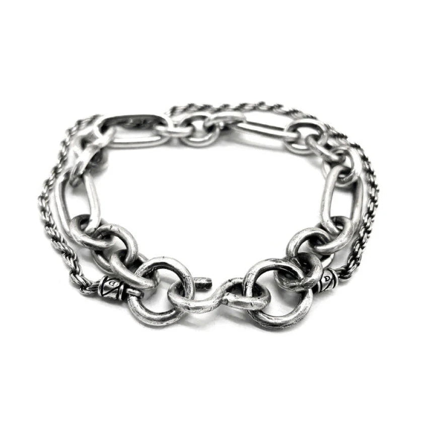 Two layered chain bracelet