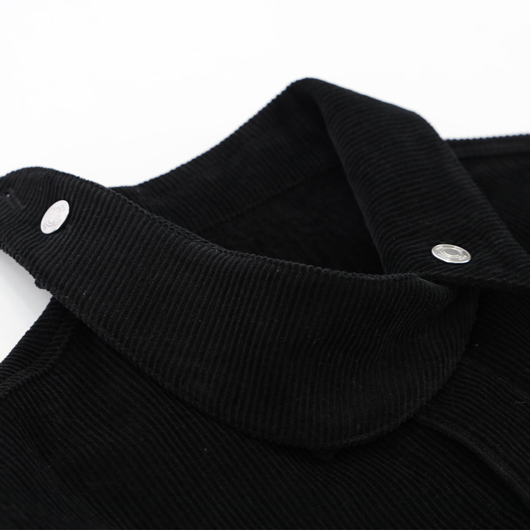 Corduroy panel collar jacket_ver imabalance black